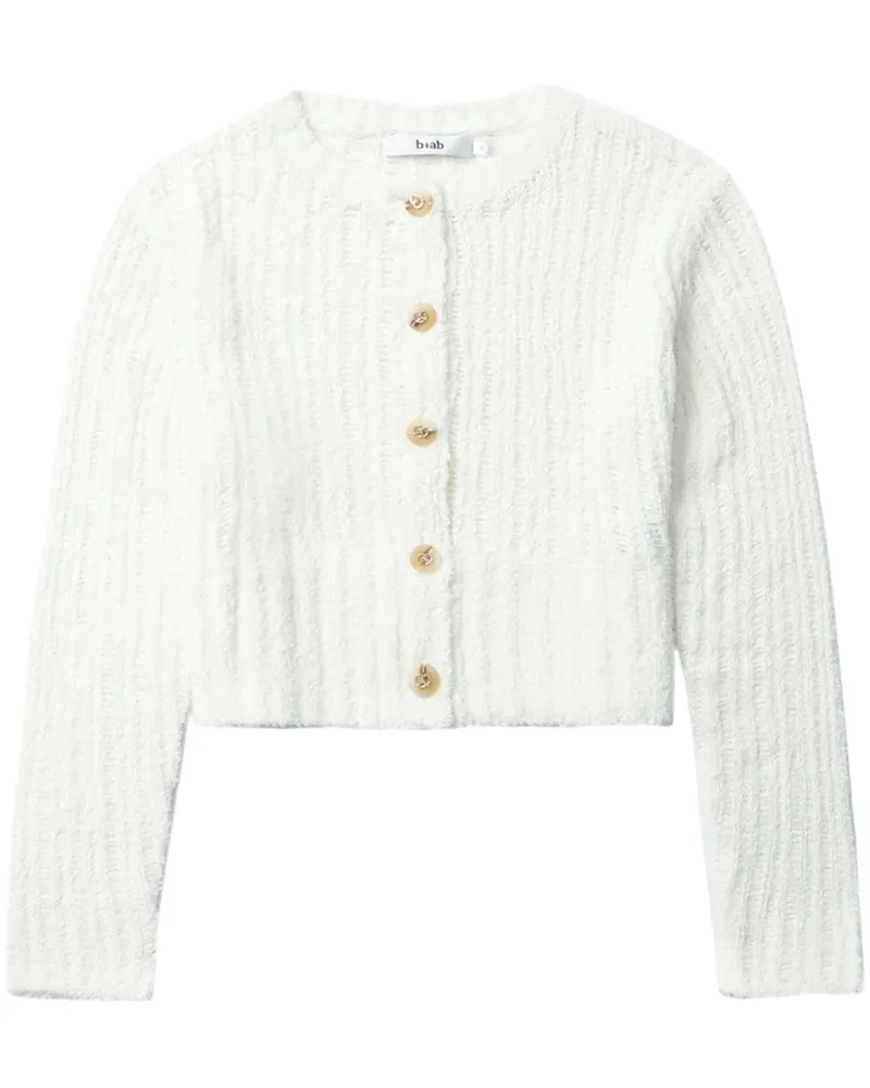 b+ab Cardigan in Pointelle-Strick - Weiß Weiß