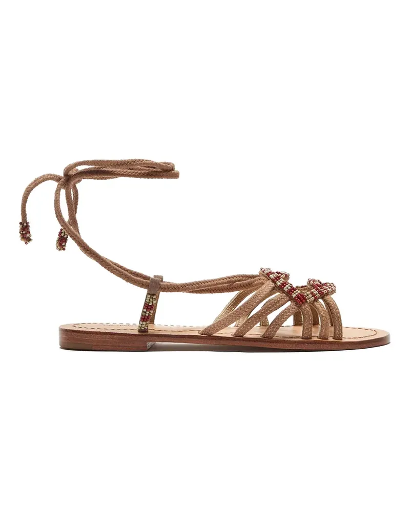 Maliparmi Sandalen mit Perlen - Braun Braun