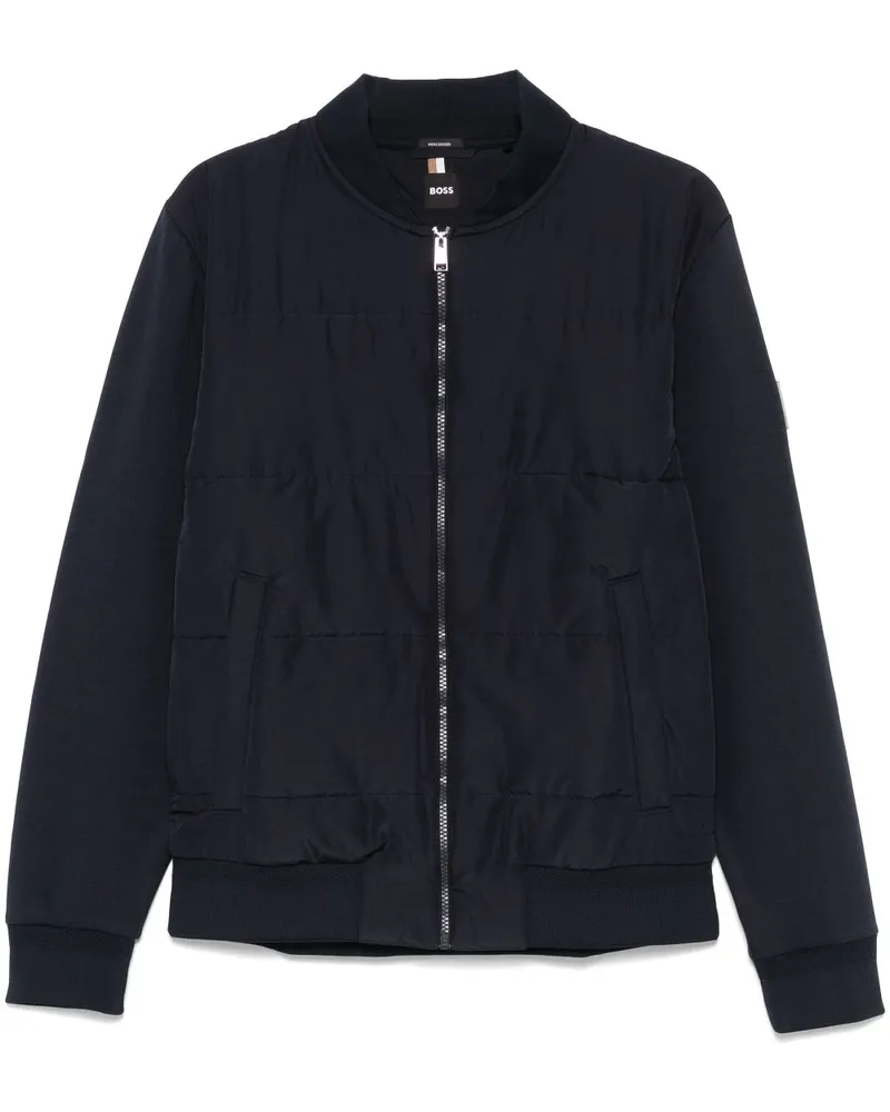 HUGO BOSS Bomberjacke mit Logo-Patch - Blau Blau