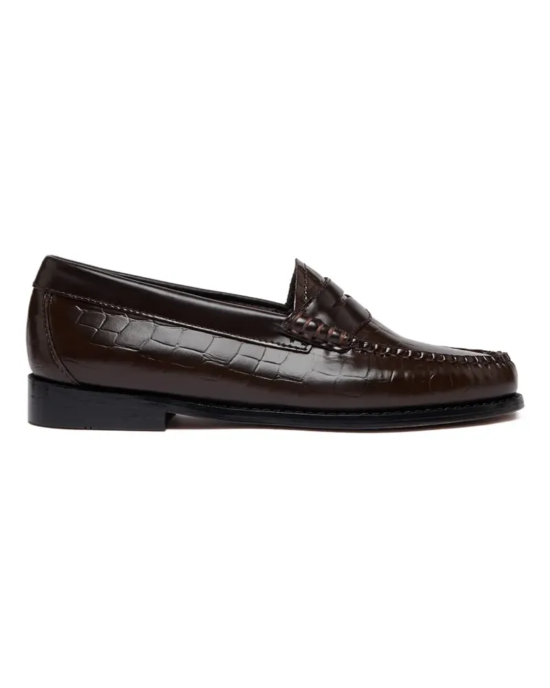 G.H. Bass & Co. Weejuns crocodile-embossed leather loafers - Braun Braun