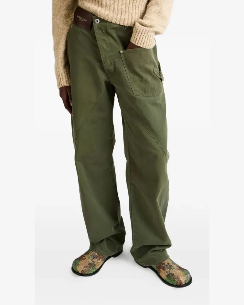 J.W.Anderson Twisted Workwear Jeans in ausgewaschenem Grün Grün