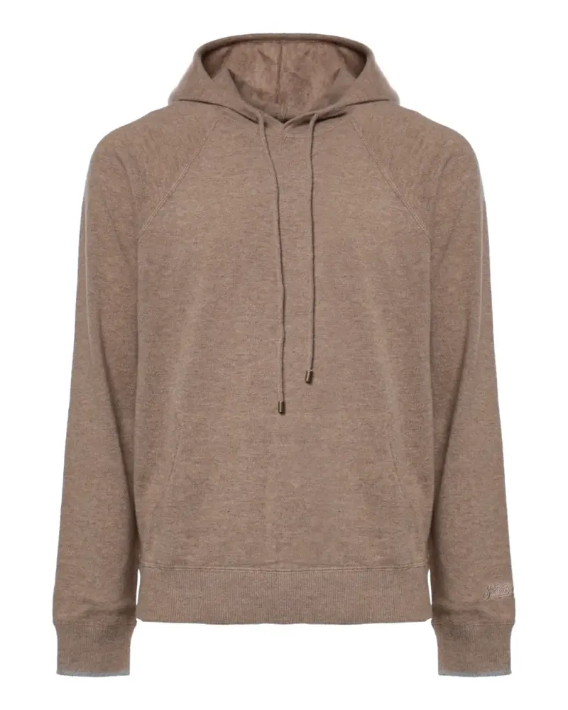 MC2 Saint Barth logo-embroidered wool hoodie - Nude Nude