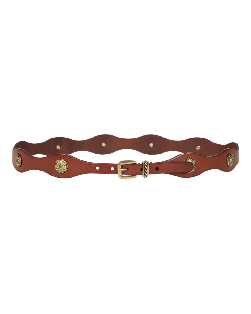 Etro wavy leather belt - Braun Braun