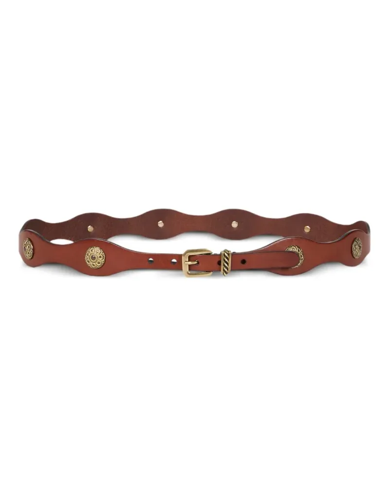 Etro wavy leather belt - Braun Braun