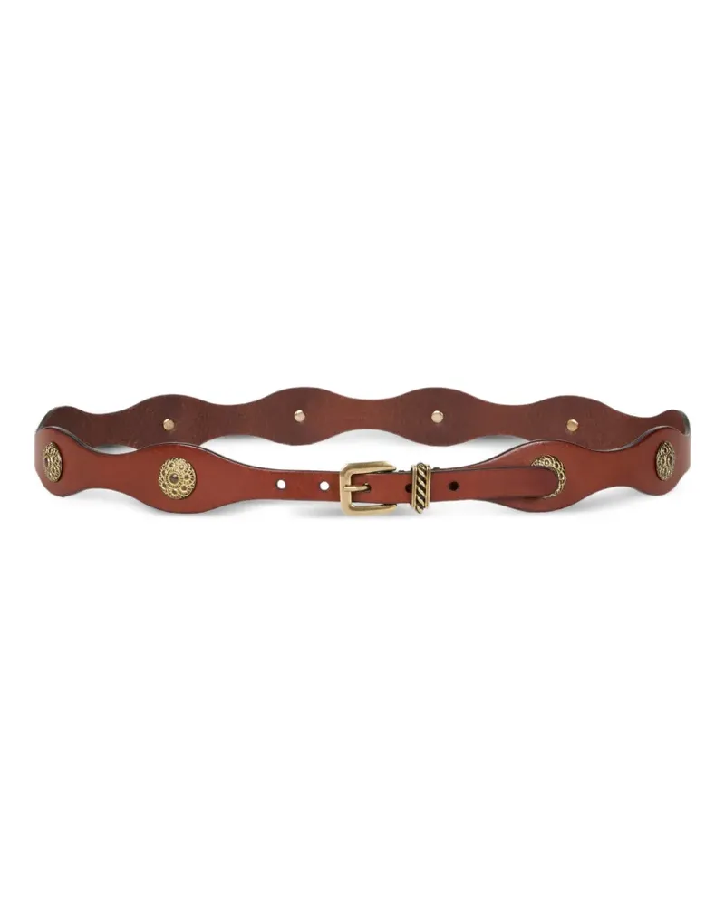 Etro wavy leather belt - Braun Braun