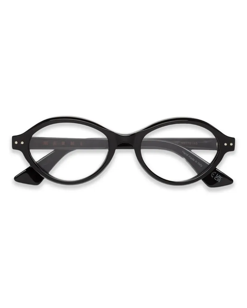 Marni Brille mit ovalem Gestell - Schwarz Schwarz