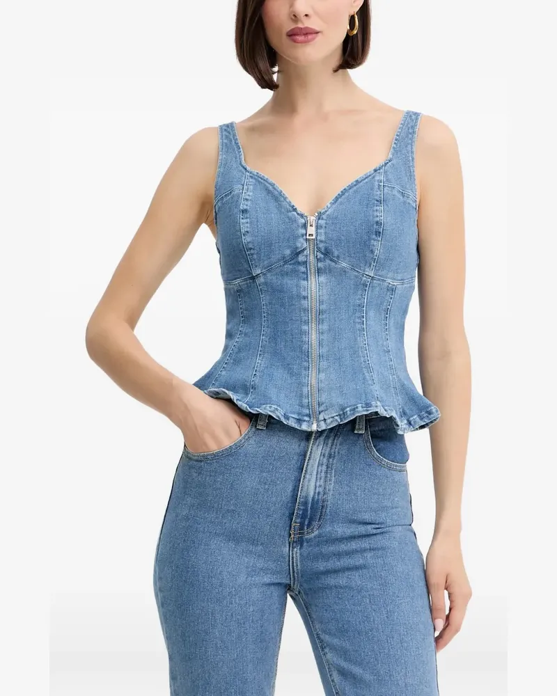 Guess Schößchen-Oberteil mit Reißverschluss - Blau Blau