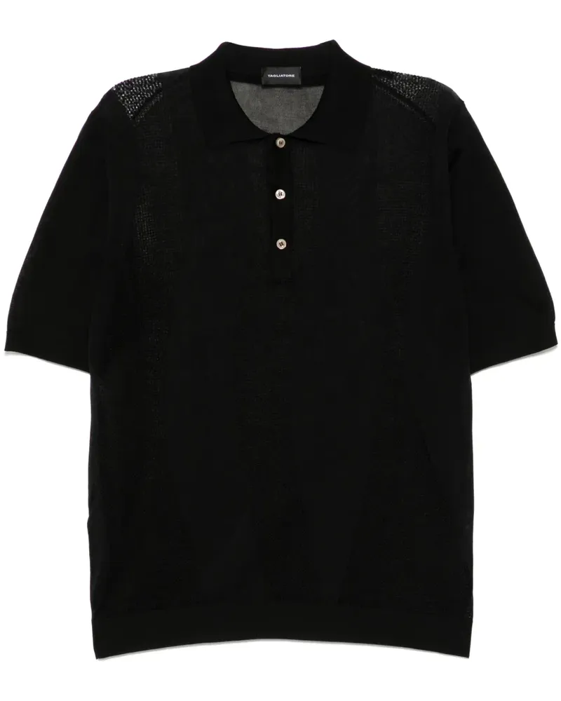 Tagliatore Gestricktes Poloshirt - Schwarz Schwarz