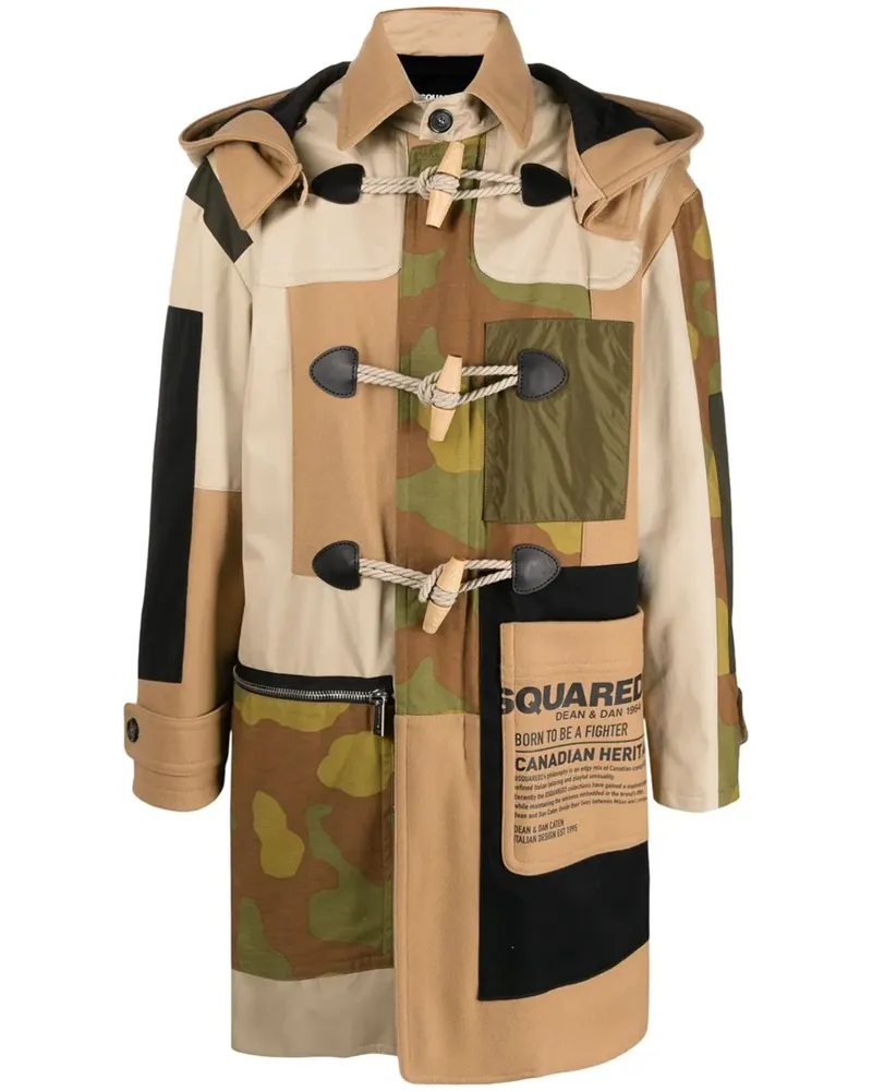 Dsquared2 Dufflecoat im Patchwork-Design - Nude Nude