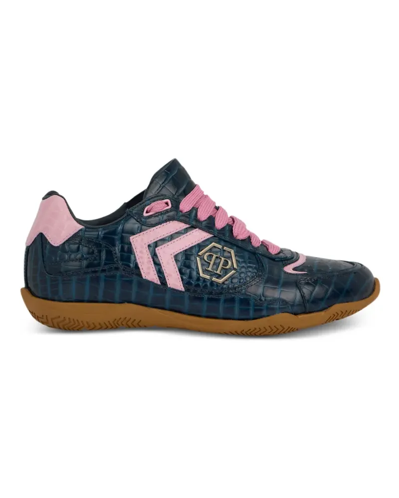 Philipp Plein PIT-$TOP Sneakers mit Kroko-Print - Blau Blau