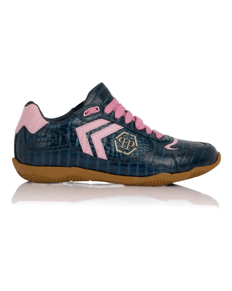Philipp Plein PIT-$TOP croc-print logo low-top sneakers - Blau Blau
