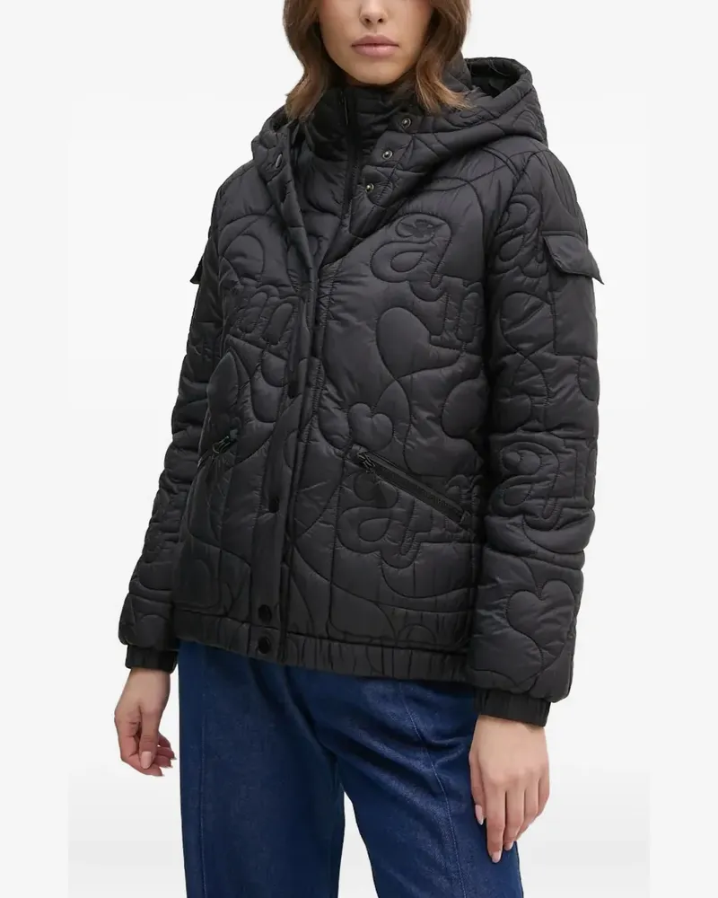 Aeronautica Militare quilted logo jacket - Schwarz Schwarz