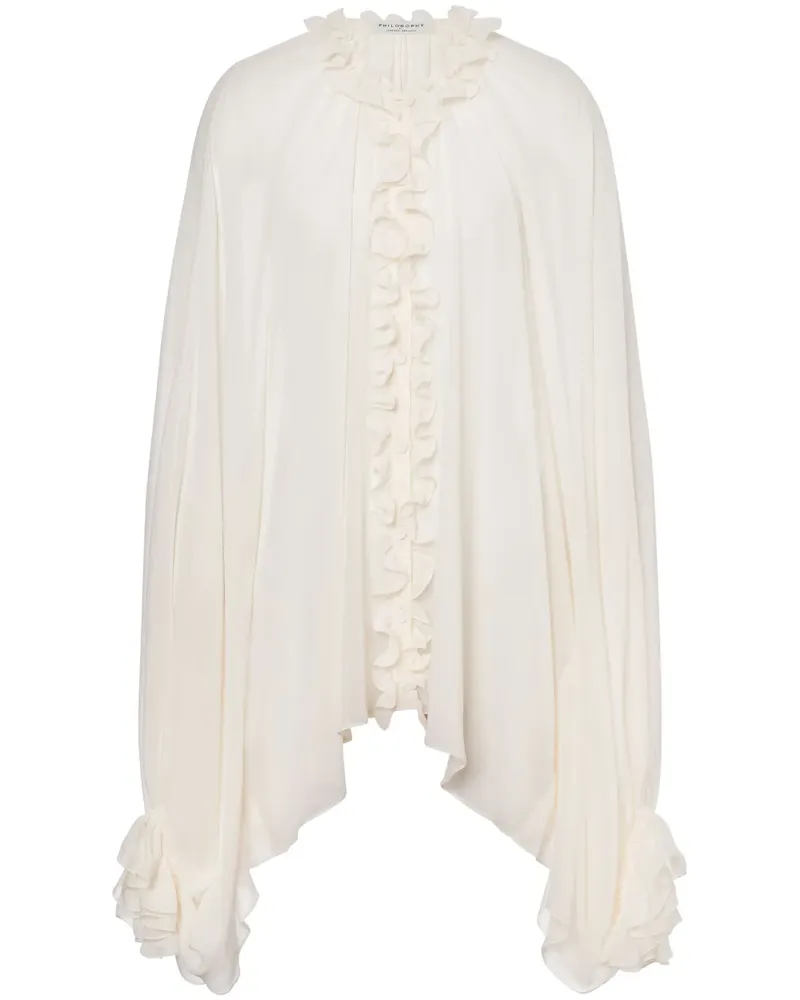 Philosophy Di Lorenzo Serafini Bluse mit Rüschenbesatz - Weiß Weiß