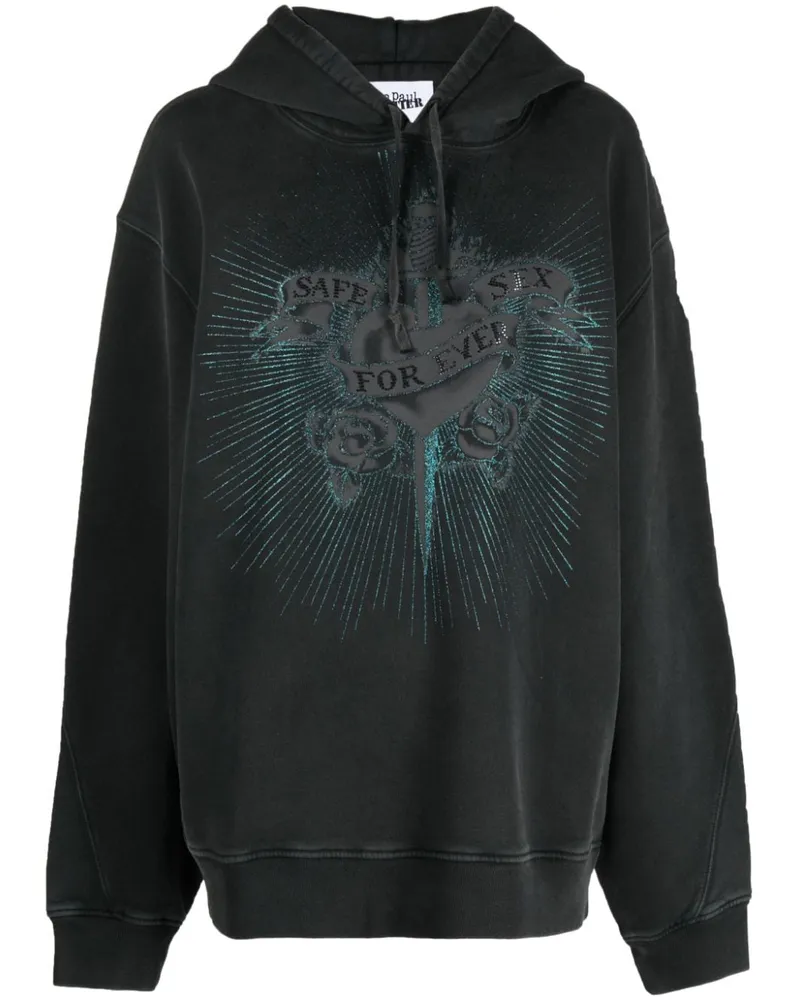 Jean Paul Gaultier Hoodie mit Kristallen Schwarz