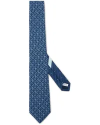 Ferragamo Seidenkrawatte mit Tag-Print Blau