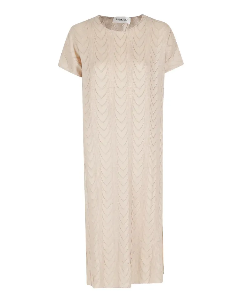MEIMEIJ textured short-sleeve dress - Nude Nude