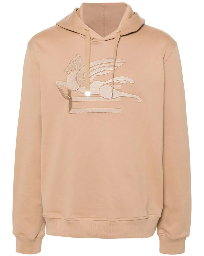 Etro Hoodie mit Pegaso-Stickerei - Nude Nude