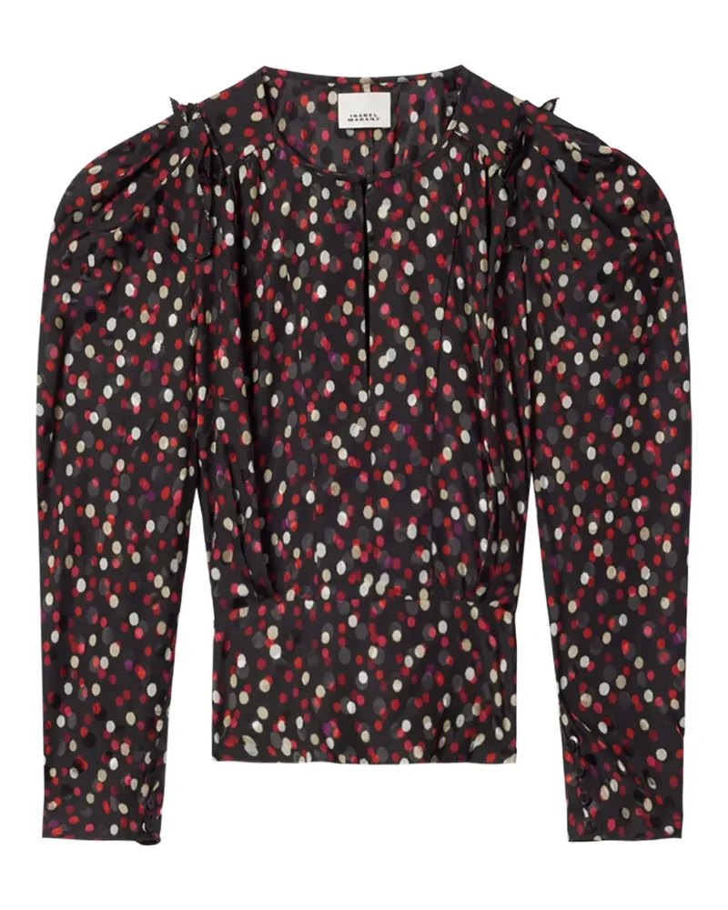 Isabel Marant Zarga Bluse mit Polka Dots - Schwarz Schwarz