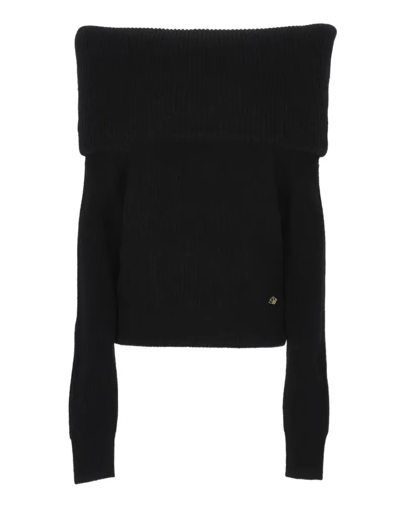Blumarine off-shoulder ribbed sweater - Schwarz Schwarz