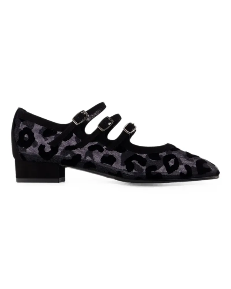 Carel Ariana R Mesh-Pumps mit Leopardenprint - Schwarz Schwarz