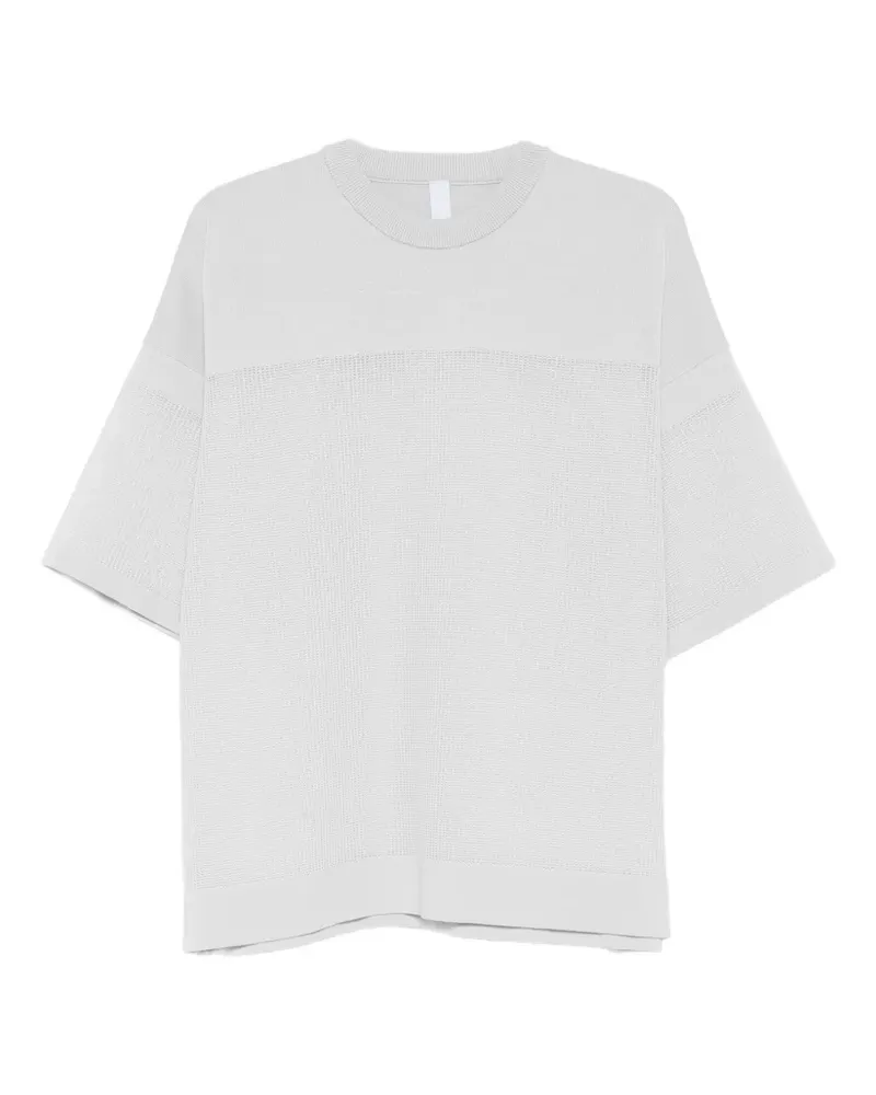 CFCL T-Shirt mit Waffelstrick-Muster - Grau Grau