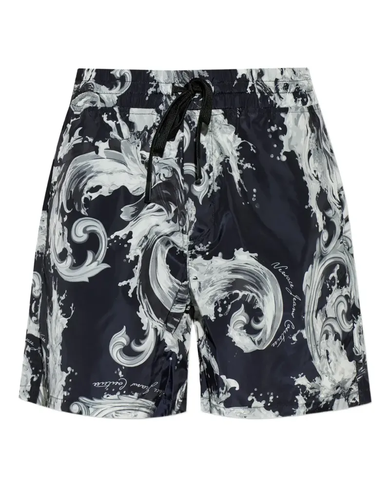Versace Jeans print drawstring swim shorts - Schwarz Schwarz