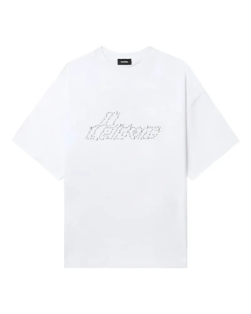 WE 11 DONE T-Shirt mit Nieten - Weiß Weiß
