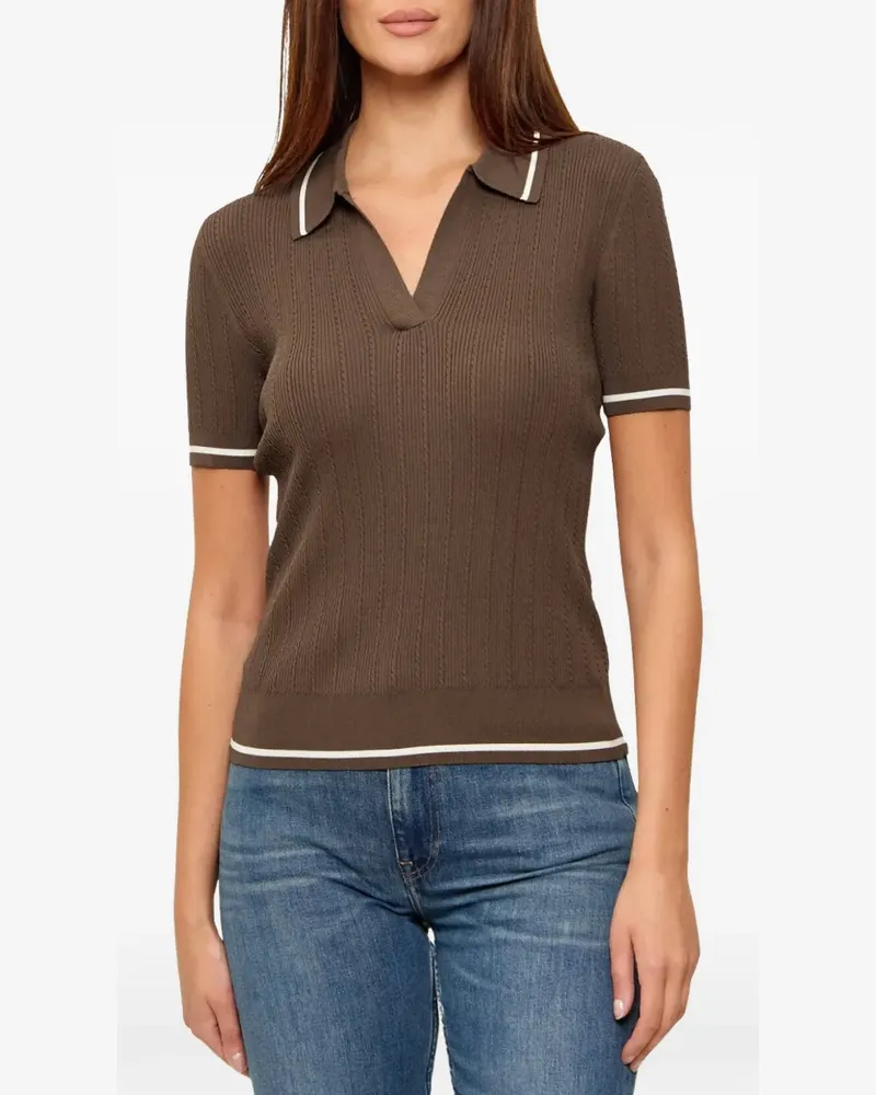 Armani Exchange cable-knit short-sleeve sweater - Braun Braun