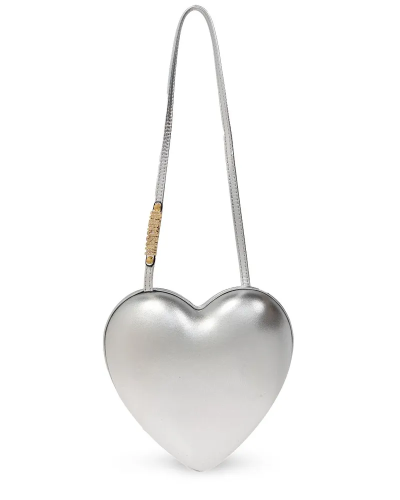 Moschino Schultertasche mit Herzform - Silber Silber