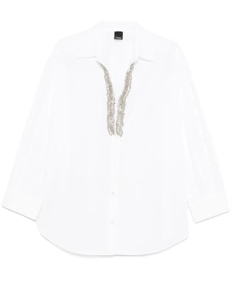 Pinko Hemd mit Strass - Weiß Weiß
