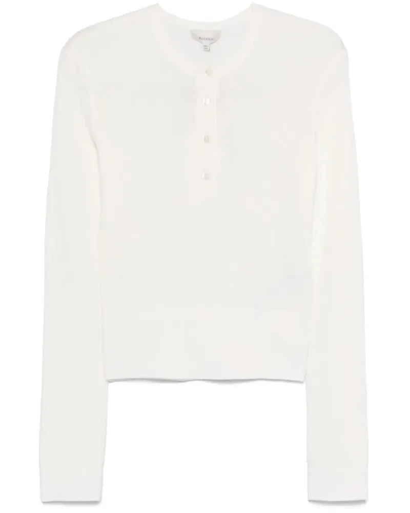 J.W.Anderson Oberteil mit Henley-Kragen - Weiß Weiß