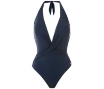 Badeanzug mit verdrehtem Detail - Blau