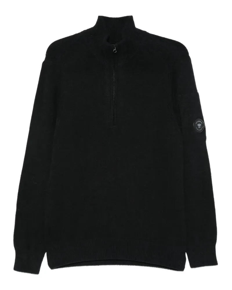 C.P. Company Pullover mit Linsen-Detail - Schwarz Schwarz