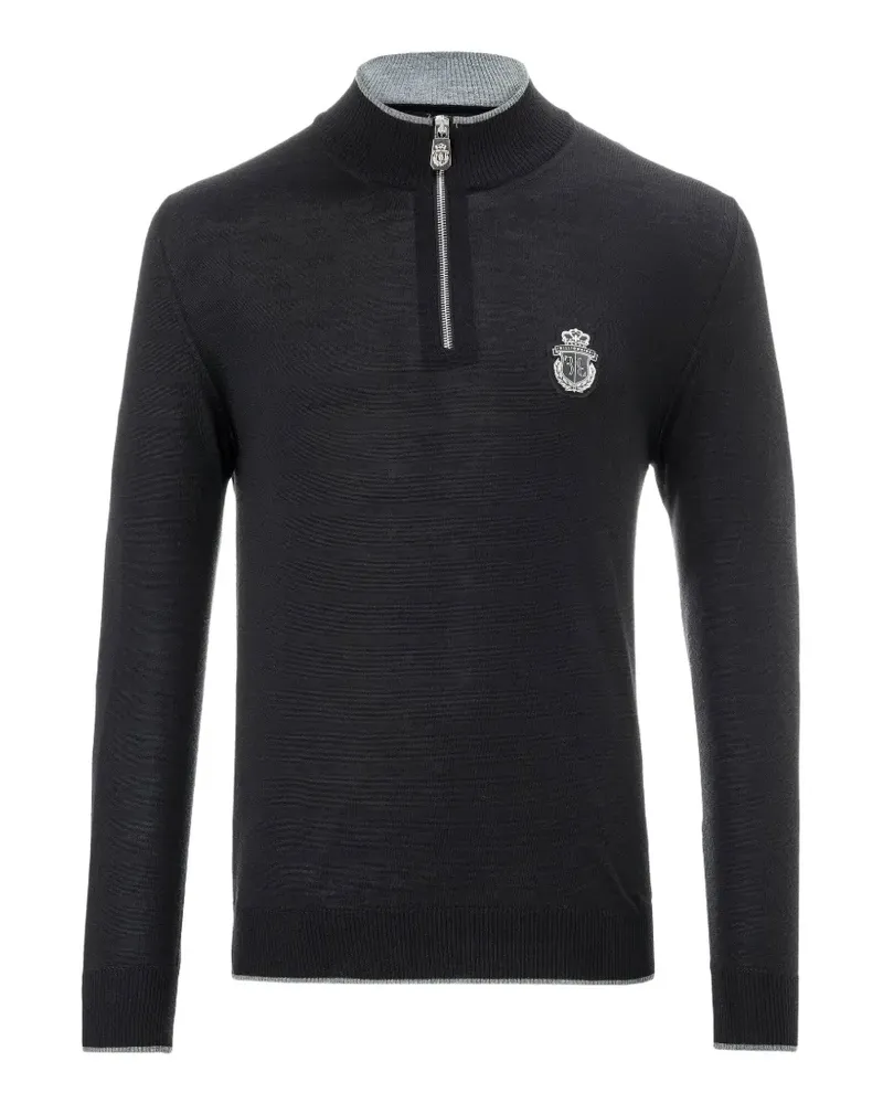 Billionaire Pullover mit kurzem Reißverschluss - Schwarz Schwarz