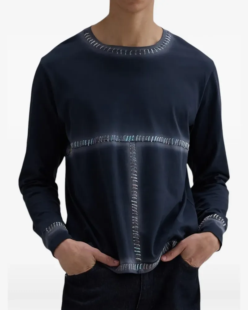 Eckhaus Latta Lapped long-sleeve T-shirt - Blau Blau