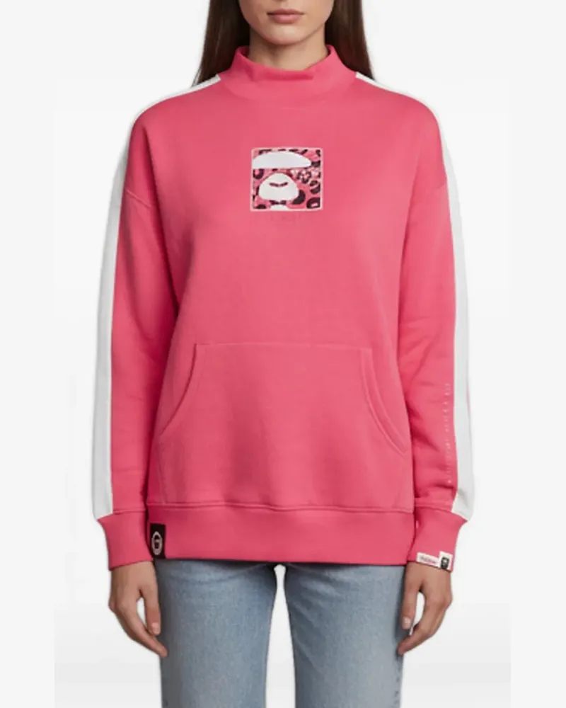 BAPE Moonface Sweatshirt mit Streifen - Rosa Rosa