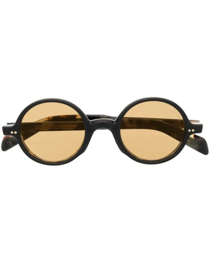 Cutler and Gross Sonnenbrille mit rundem Gestell - Schwarz Schwarz