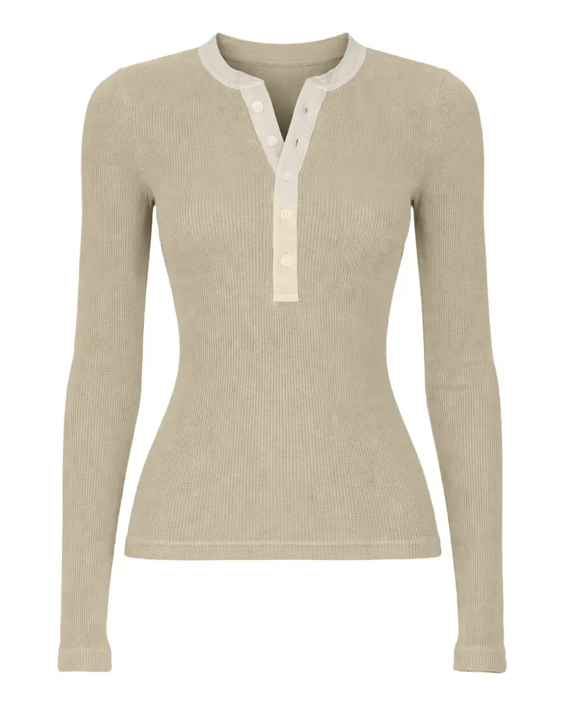Citizens of humanity Drea waffle-knit top - Nude Nude