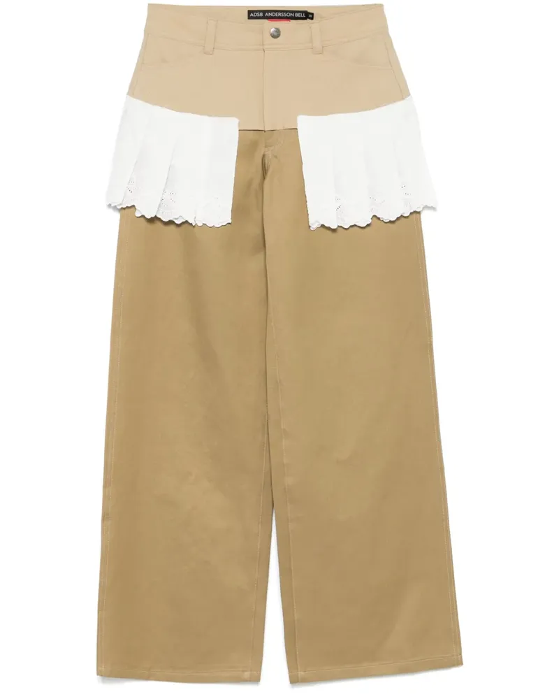 Andersson Bell Bundfaltenhose mit Spitze - Nude Nude