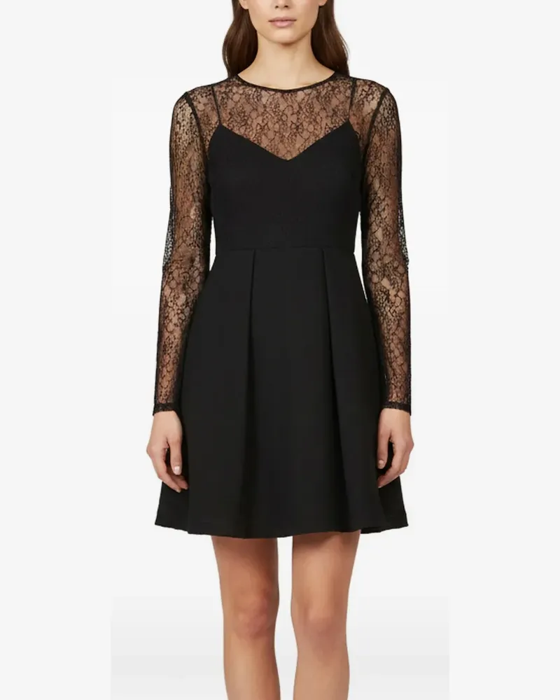 Sandro lace pleated mini dress - Schwarz Schwarz