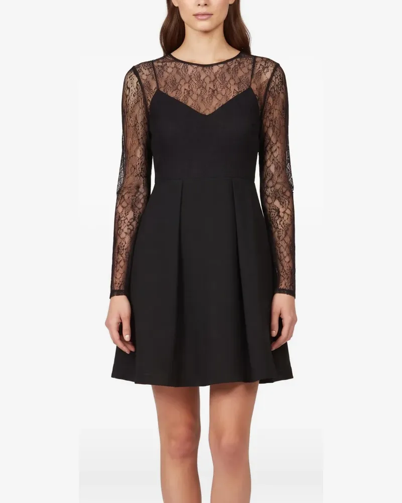Sandro Minikleid mit Spitze - Schwarz Schwarz