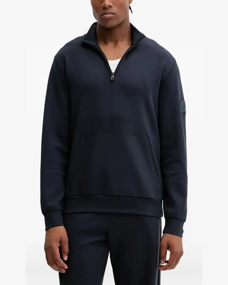 EA7 Sweatshirt mit Logo-Patch - Blau Blau
