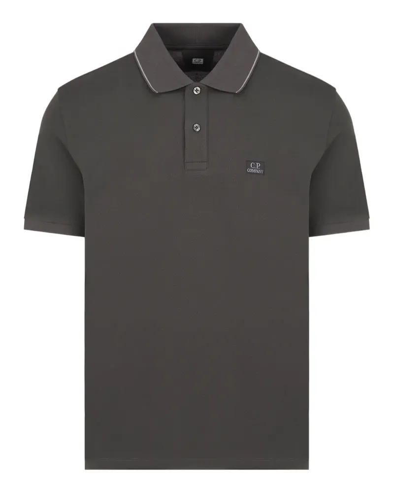 C.P. Company logo-patch tipped polo shirt - Grau Grau