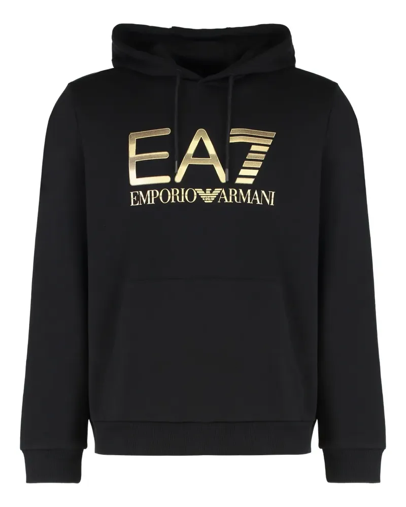 EA7 Hoodie mit Logo - Schwarz Schwarz