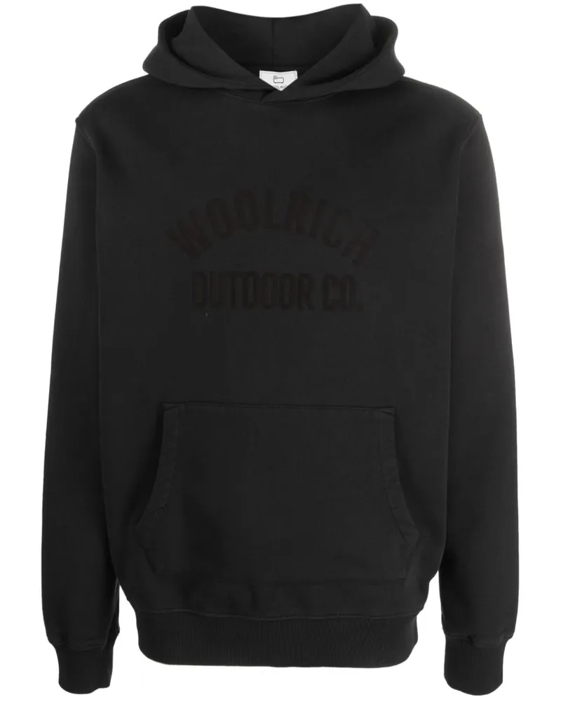 Woolrich Hoodie mit Logo-Prägung - Schwarz Schwarz