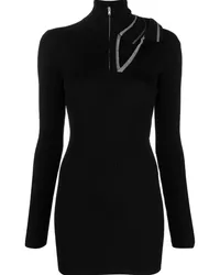 Y/PROJECT Geripptes Minikleid mit Cut-Out Schwarz