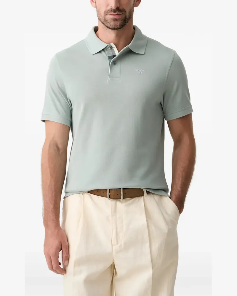 Barbour Tartan Piqué logo-embroidered polo shirt - Grün Grün