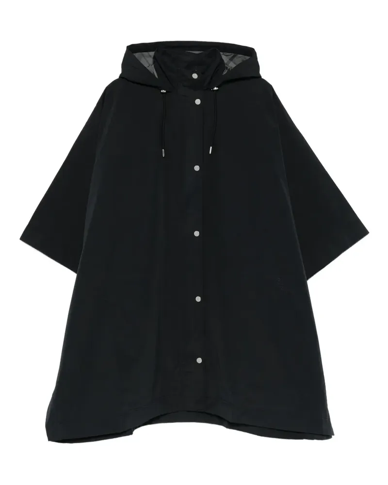 Barbour hooded buttoned cape coat - Schwarz Schwarz
