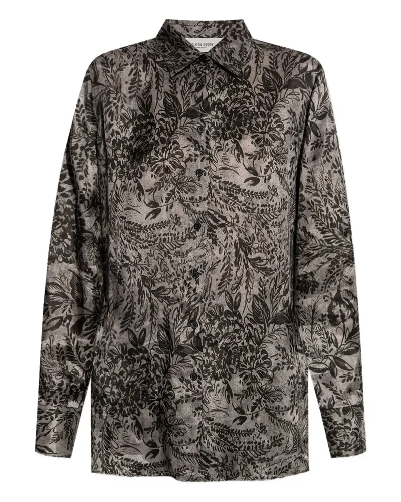 Golden Goose Hemd mit Blumen-Print - Grau Grau
