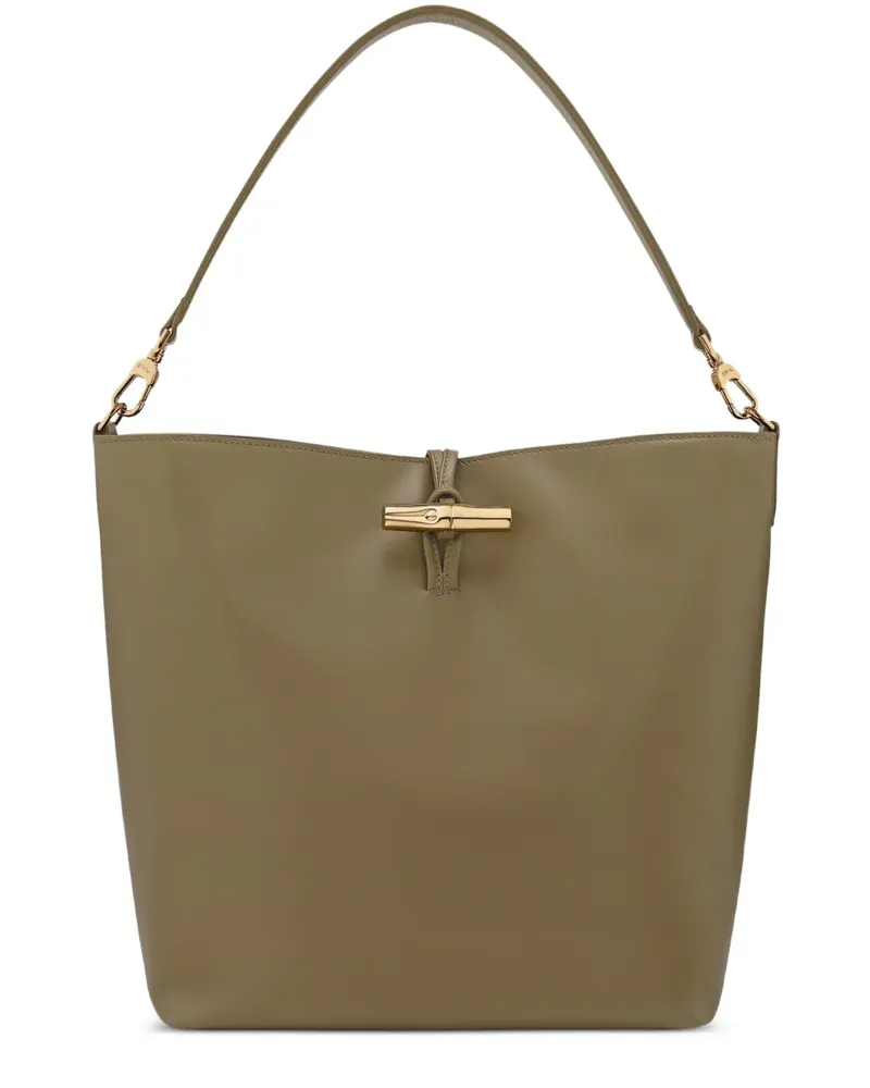 Longchamp Bamboo Schultertasche aus Leder - Grün Grün